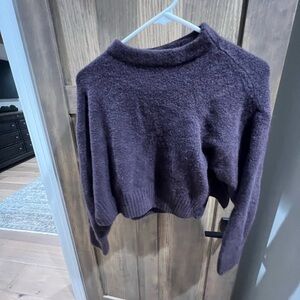 Zara Women's Dark Purple Turtleneck Sweater